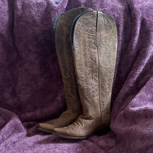 Rock’Em Brown Leather Tall Women's Cowboy Boots